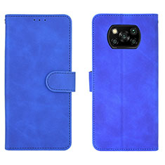 Handytasche Stand Schutzhülle Flip Leder Hülle L01Z für Xiaomi Poco X3 NFC Blau