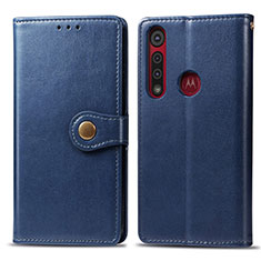 Handytasche Stand Schutzhülle Flip Leder Hülle L02 für Motorola Moto G8 Play Blau
