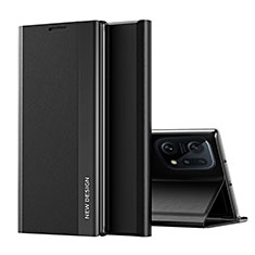 Handytasche Stand Schutzhülle Flip Leder Hülle L02 für Oppo Find X5 Pro 5G Schwarz