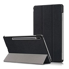 Handytasche Stand Schutzhülle Flip Leder Hülle L02 für Samsung Galaxy Tab S7 4G 11 SM-T875 Schwarz
