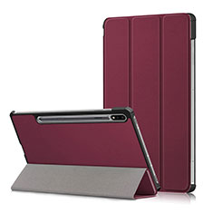 Handytasche Stand Schutzhülle Flip Leder Hülle L02 für Samsung Galaxy Tab S7 Plus 12.4 Wi-Fi SM-T970 Fuchsie