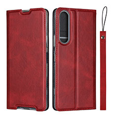 Handytasche Stand Schutzhülle Flip Leder Hülle L02 für Sony Xperia 1 II Rot