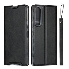 Handytasche Stand Schutzhülle Flip Leder Hülle L02 für Sony Xperia 1 II Schwarz