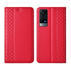 Handytasche Stand Schutzhülle Flip Leder Hülle L02 für Vivo X60 5G Rot