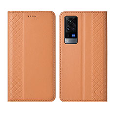 Handytasche Stand Schutzhülle Flip Leder Hülle L02 für Vivo X60 Pro 5G Orange