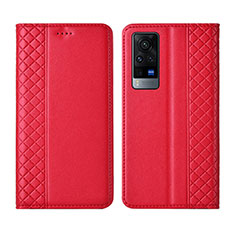 Handytasche Stand Schutzhülle Flip Leder Hülle L02 für Vivo X60 Pro 5G Rot