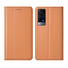 Handytasche Stand Schutzhülle Flip Leder Hülle L02 für Vivo X60T 5G Orange