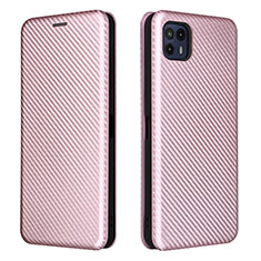 Handytasche Stand Schutzhülle Flip Leder Hülle L02Z für Motorola Moto G50 5G Rosegold