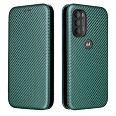 Handytasche Stand Schutzhülle Flip Leder Hülle L02Z für Motorola Moto G71 5G Grün