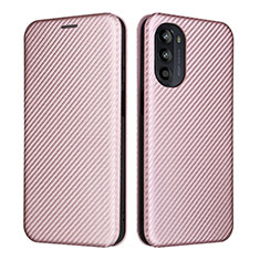 Handytasche Stand Schutzhülle Flip Leder Hülle L02Z für Motorola Moto G71s 5G Rosegold