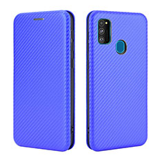 Handytasche Stand Schutzhülle Flip Leder Hülle L02Z für Samsung Galaxy M21 Blau