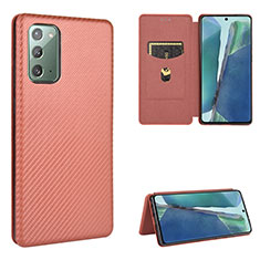 Handytasche Stand Schutzhülle Flip Leder Hülle L02Z für Samsung Galaxy Note 20 5G Braun