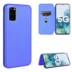 Handytasche Stand Schutzhülle Flip Leder Hülle L02Z für Samsung Galaxy S20 FE 5G Blau