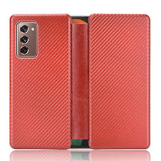 Handytasche Stand Schutzhülle Flip Leder Hülle L02Z für Samsung Galaxy Z Fold2 5G Rot