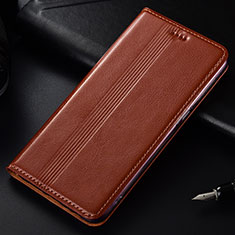 Handytasche Stand Schutzhülle Flip Leder Hülle L03 für Nokia 4.2 Hellbraun