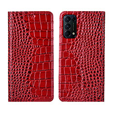 Handytasche Stand Schutzhülle Flip Leder Hülle L03 für Oppo Reno5 Pro 5G Rot