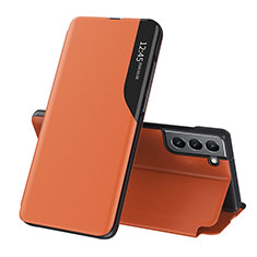 Handytasche Stand Schutzhülle Flip Leder Hülle L03 für Samsung Galaxy S21 5G Orange