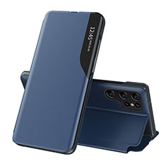 Handytasche Stand Schutzhülle Flip Leder Hülle L03 für Samsung Galaxy S21 Ultra 5G Blau