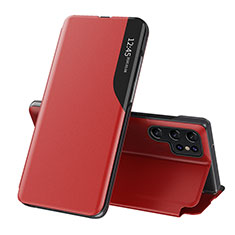Handytasche Stand Schutzhülle Flip Leder Hülle L03 für Samsung Galaxy S22 Ultra 5G Rot