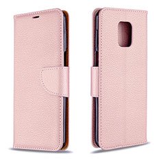 Handytasche Stand Schutzhülle Flip Leder Hülle L03 für Xiaomi Redmi Note 9 Pro Rosegold