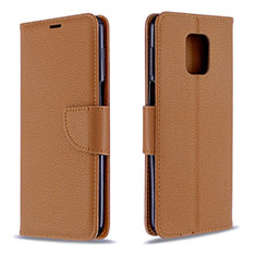 Handytasche Stand Schutzhülle Flip Leder Hülle L03 für Xiaomi Redmi Note 9S Braun
