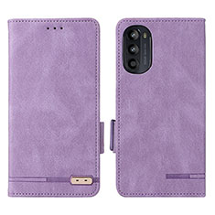 Handytasche Stand Schutzhülle Flip Leder Hülle L03Z für Motorola MOTO G52 Violett