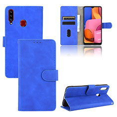 Handytasche Stand Schutzhülle Flip Leder Hülle L03Z für Samsung Galaxy A20s Blau