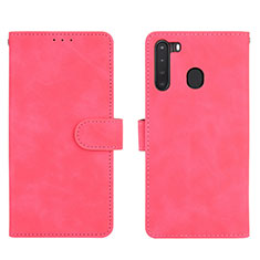 Handytasche Stand Schutzhülle Flip Leder Hülle L03Z für Samsung Galaxy A21 Pink