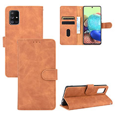 Handytasche Stand Schutzhülle Flip Leder Hülle L03Z für Samsung Galaxy A51 4G Braun