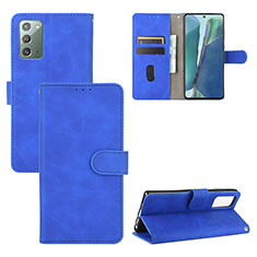 Handytasche Stand Schutzhülle Flip Leder Hülle L03Z für Samsung Galaxy Note 20 5G Blau