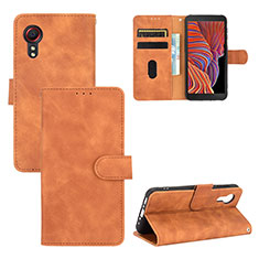 Handytasche Stand Schutzhülle Flip Leder Hülle L03Z für Samsung Galaxy XCover 5 SM-G525F Braun