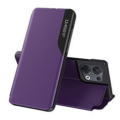 Handytasche Stand Schutzhülle Flip Leder Hülle L04 für Oppo Reno8 5G Violett