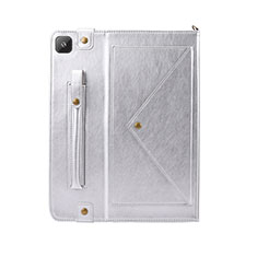 Handytasche Stand Schutzhülle Flip Leder Hülle L04 für Samsung Galaxy Tab S6 Lite 4G 10.4 SM-P615 Silber