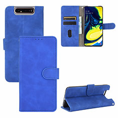 Handytasche Stand Schutzhülle Flip Leder Hülle L04Z für Samsung Galaxy A80 Blau