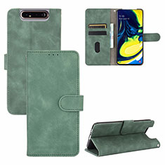 Handytasche Stand Schutzhülle Flip Leder Hülle L04Z für Samsung Galaxy A80 Grün
