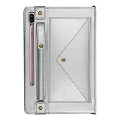 Handytasche Stand Schutzhülle Flip Leder Hülle L05 für Samsung Galaxy Tab S6 10.5 SM-T860 Silber