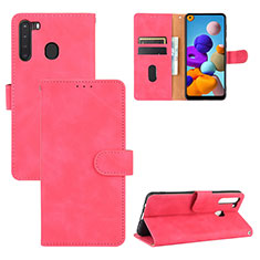 Handytasche Stand Schutzhülle Flip Leder Hülle L05Z für Samsung Galaxy A21 Pink