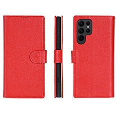 Handytasche Stand Schutzhülle Flip Leder Hülle L06 für Samsung Galaxy S21 Ultra 5G Rot