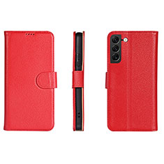 Handytasche Stand Schutzhülle Flip Leder Hülle L06 für Samsung Galaxy S22 5G Rot