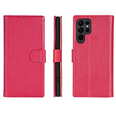 Handytasche Stand Schutzhülle Flip Leder Hülle L06 für Samsung Galaxy S22 Ultra 5G Pink