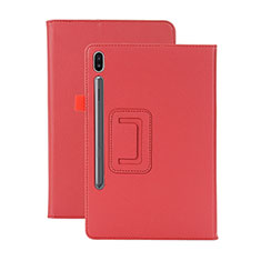 Handytasche Stand Schutzhülle Flip Leder Hülle L06 für Samsung Galaxy Tab S6 10.5 SM-T860 Rot