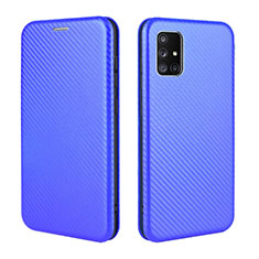 Handytasche Stand Schutzhülle Flip Leder Hülle L06Z für Samsung Galaxy A51 4G Blau