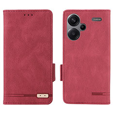 Handytasche Stand Schutzhülle Flip Leder Hülle L06Z für Xiaomi Redmi Note 13 Pro+ Plus 5G Rot