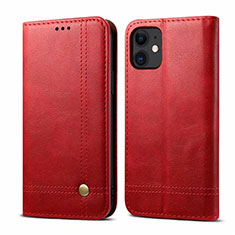 Handytasche Stand Schutzhülle Flip Leder Hülle L07 für Apple iPhone 12 Mini Rot