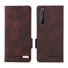 Handytasche Stand Schutzhülle Flip Leder Hülle L07Z für Sony Xperia 1 II Braun