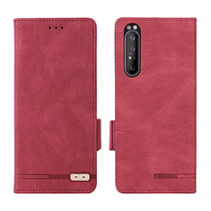 Handytasche Stand Schutzhülle Flip Leder Hülle L07Z für Sony Xperia 1 II Rot