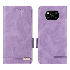 Handytasche Stand Schutzhülle Flip Leder Hülle L07Z für Xiaomi Poco X3 NFC Violett