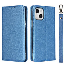 Handytasche Stand Schutzhülle Flip Leder Hülle L08 für Apple iPhone 14 Plus Blau
