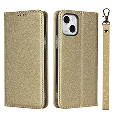 Handytasche Stand Schutzhülle Flip Leder Hülle L08 für Apple iPhone 14 Plus Gold