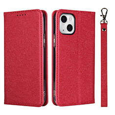 Handytasche Stand Schutzhülle Flip Leder Hülle L08 für Apple iPhone 14 Plus Rot